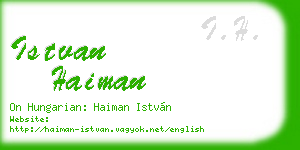 istvan haiman business card