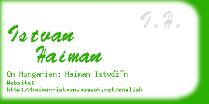 istvan haiman business card